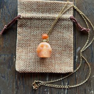 Orange Aventurine Necklace Aventurine Skull Necklace Crystal Perfume Necklace